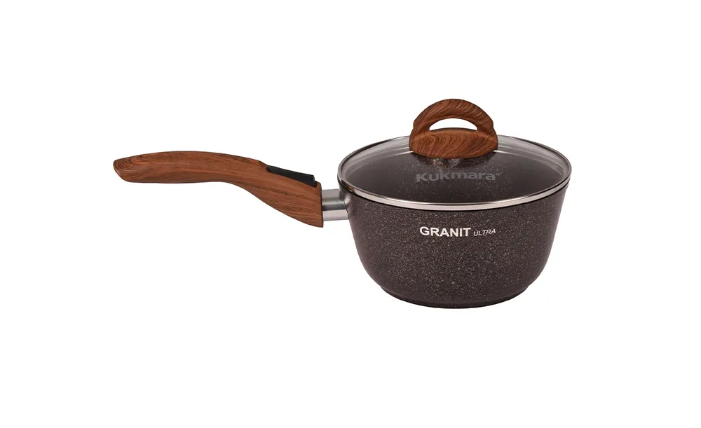 кга0156а Ковш 1,5л с носиком со съёмной ручкой со стеклянной крышкой Granit Ultra (red) 1 